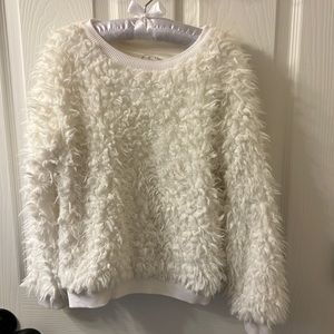 Girls size Medium furry sweatshirt- like new!